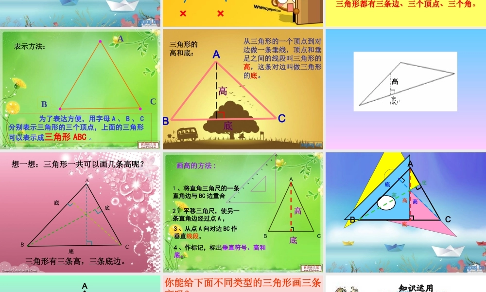 小学数学2011版本小学四年级三角形的特性.1-三角形的特性课件-(2)