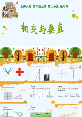 小学数学北师大2011课标版四年级垂直与相交