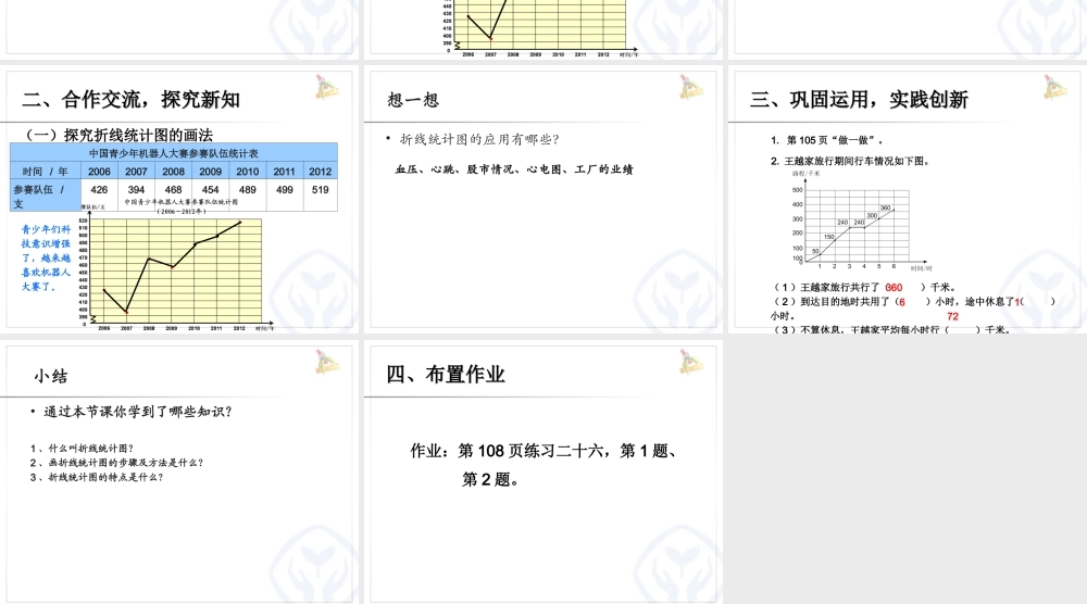 小学数学人教2011课标版一年级单式折线统计图