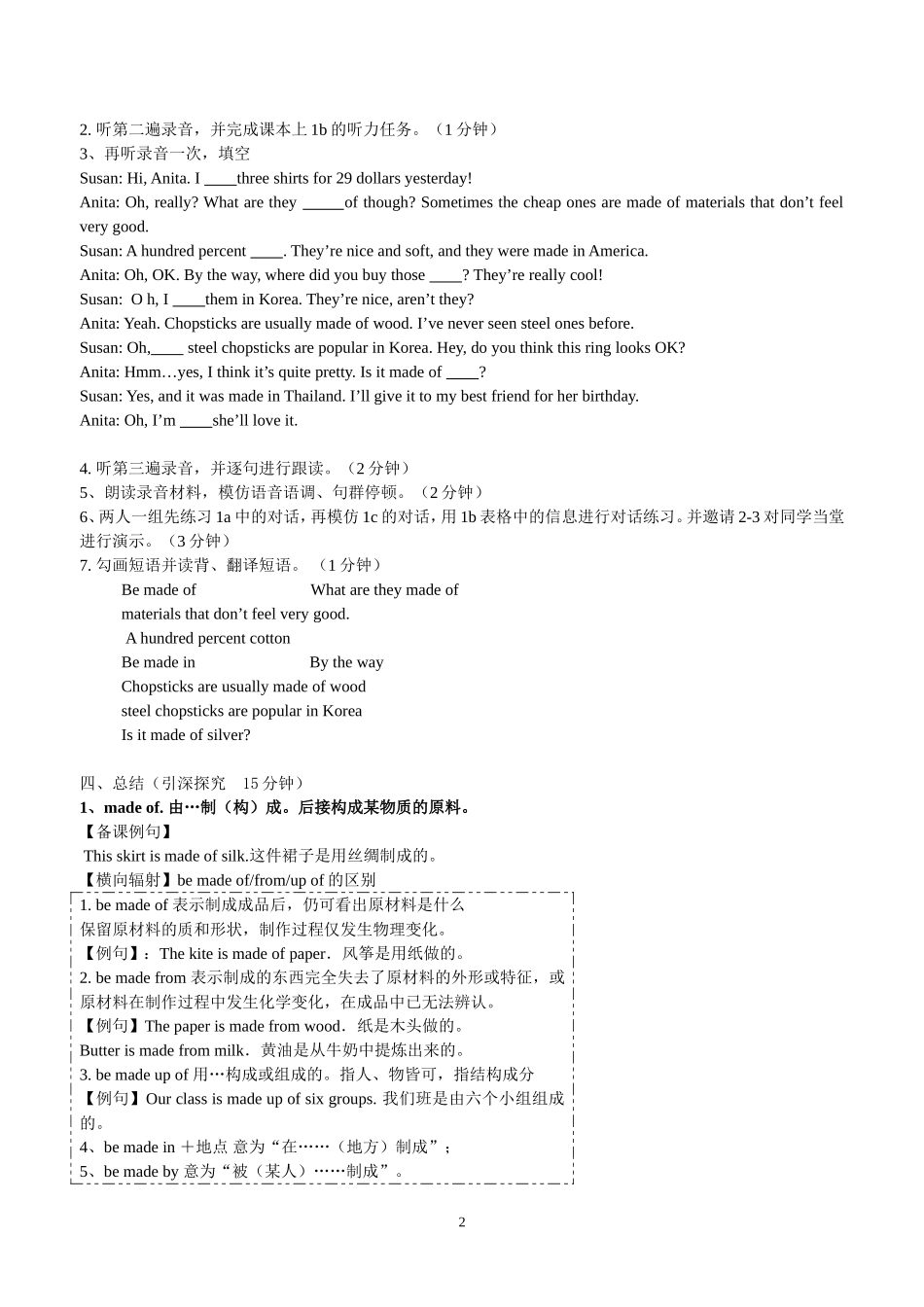 Unit5Whataretheshirtsmadeof_第2页