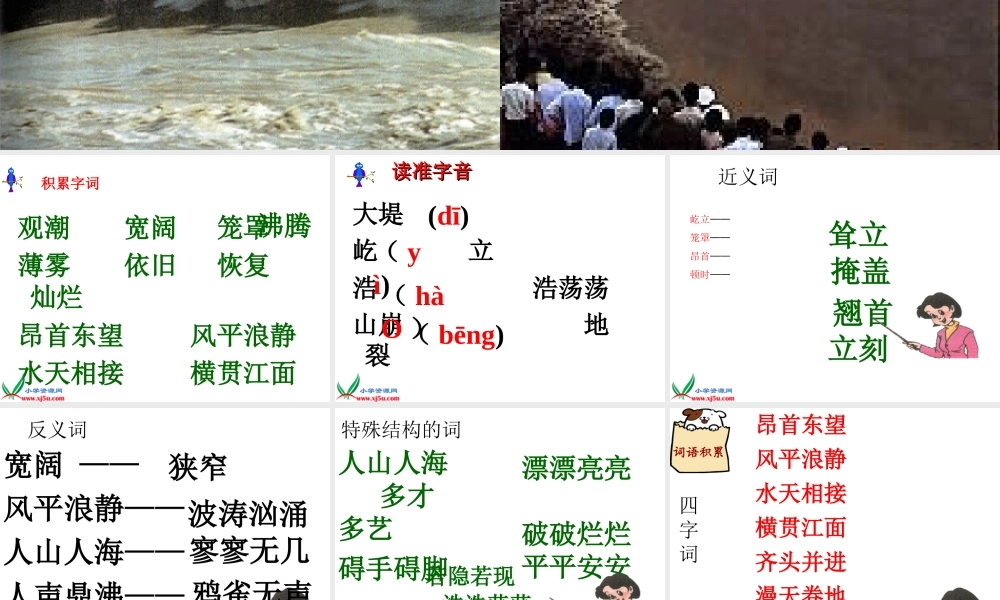 (人教新课标版)四年级语文上册课件-观潮-3