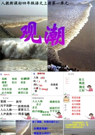 (人教新课标版)四年级语文上册课件-观潮-3