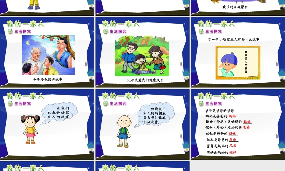 山东人民版小学三年级品德与社会上册《幸福的家庭》课件