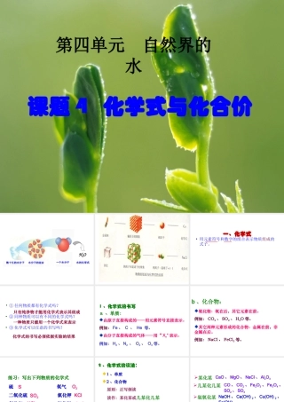 单元3纯净物组成的表示方法