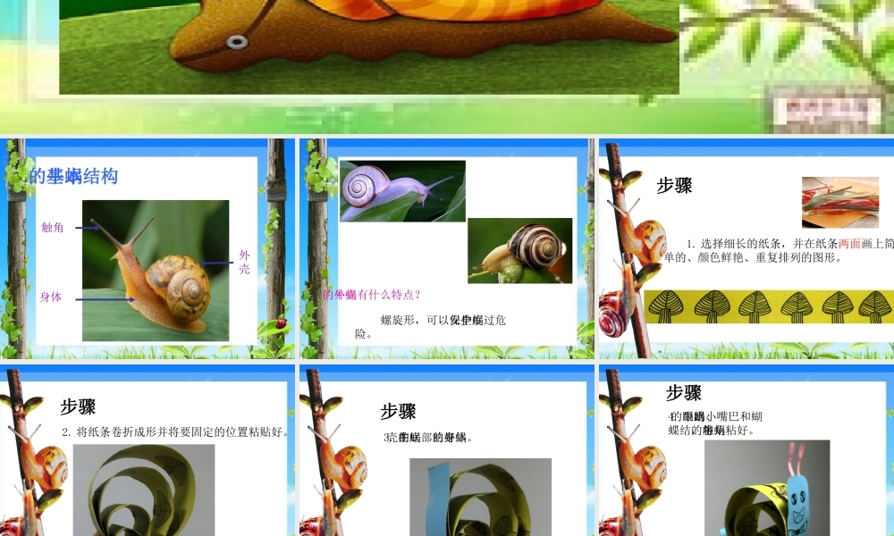 湘教版小学美术二年级下册《小蜗牛慢慢爬》教学课件