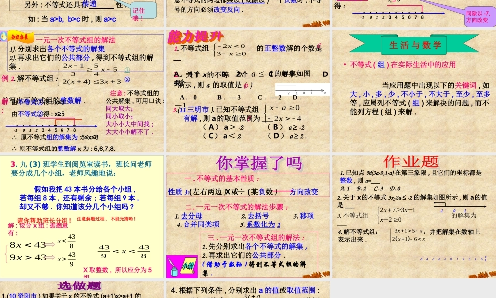 不等式复习课件
