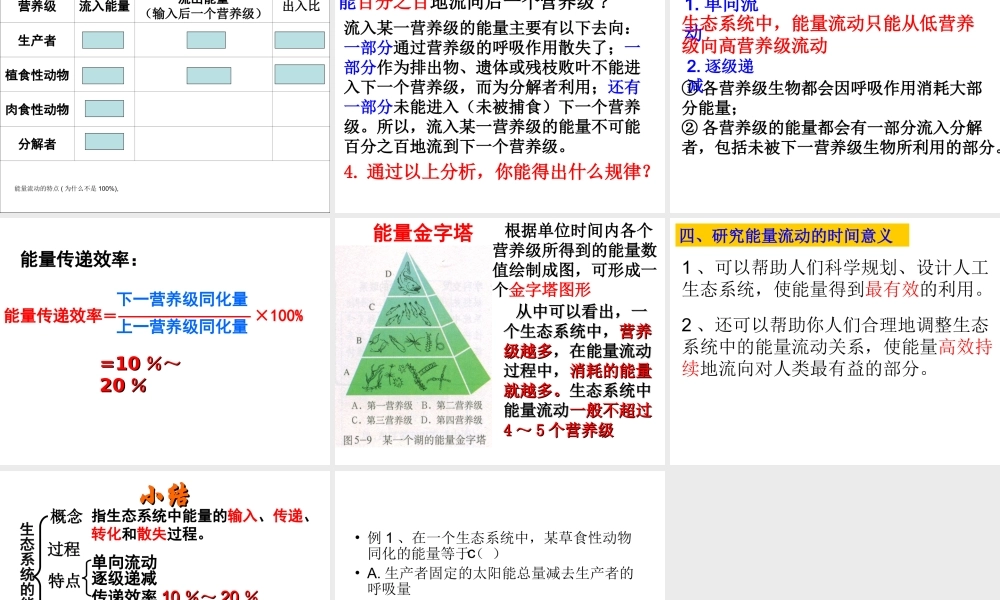 5.2生态系统的能量流动标准化教学课件(推荐