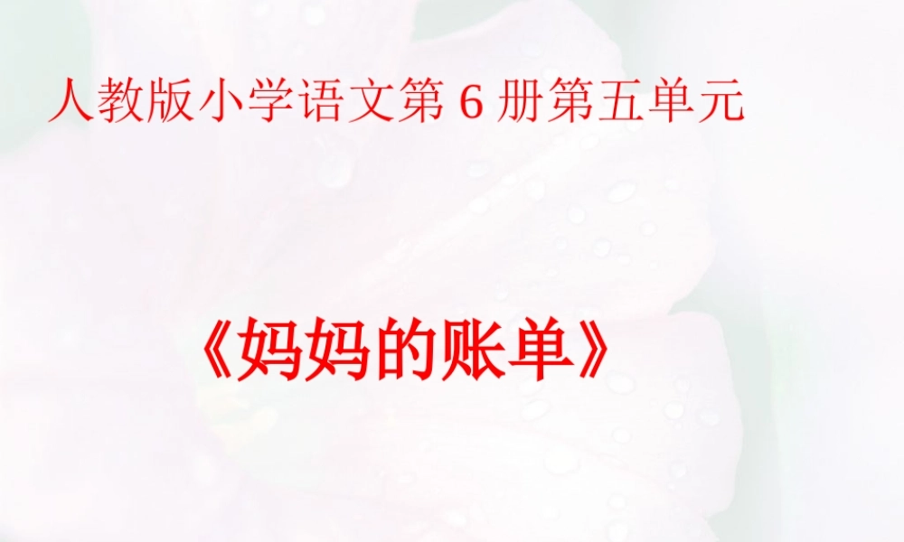 4妈妈的账单课件1