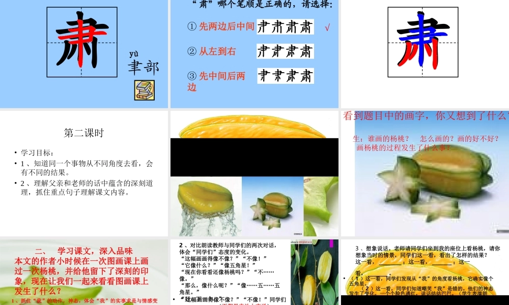 三年级下册课件全集画杨桃