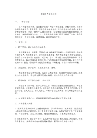 yeminshan个人研修计划
