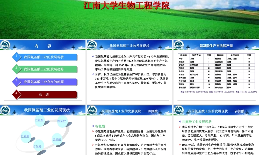 中国氨基酸工业发展现状、发展趋势及存在问题