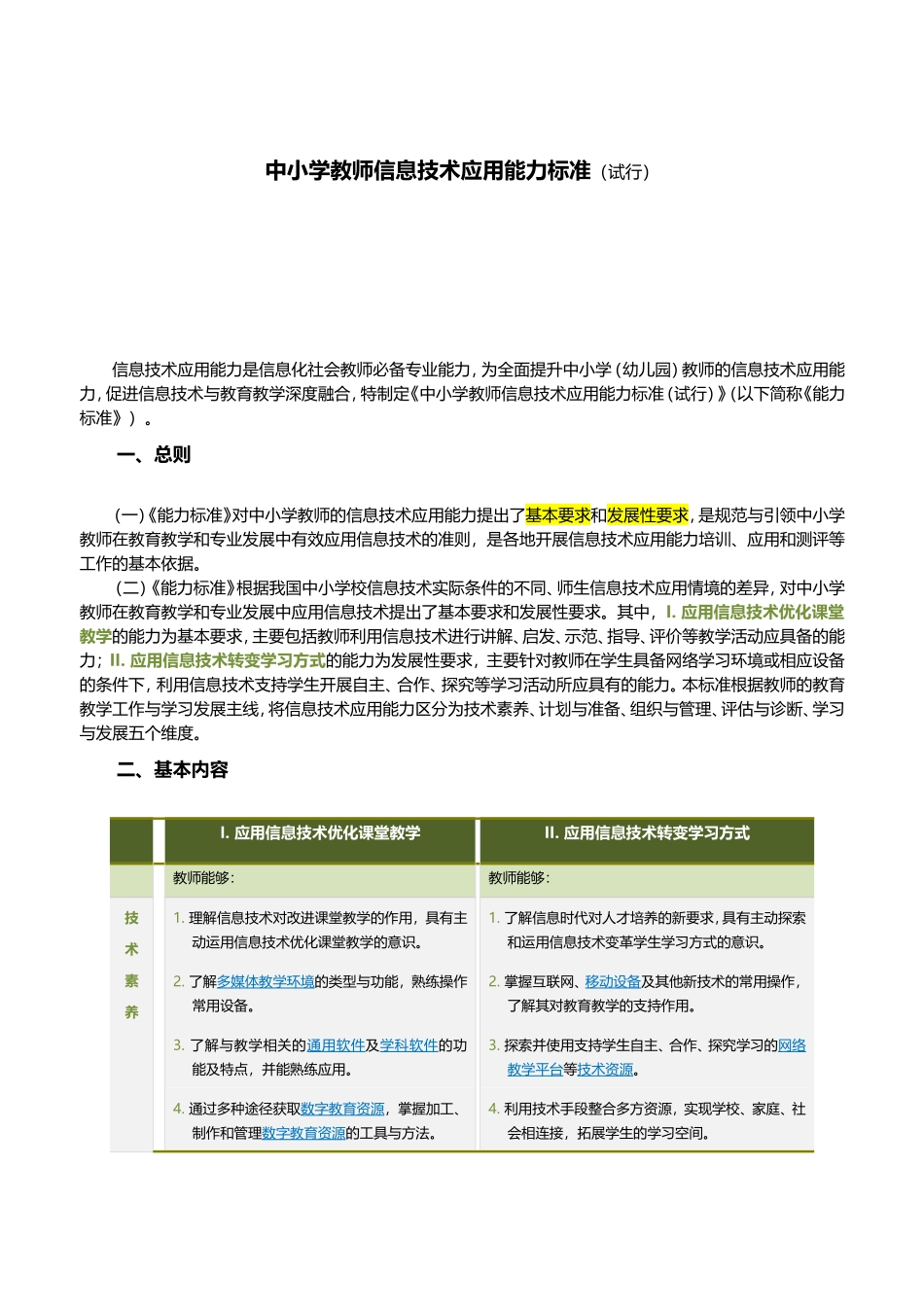 中小学教师信息技术应用能力标准(试行)_第1页