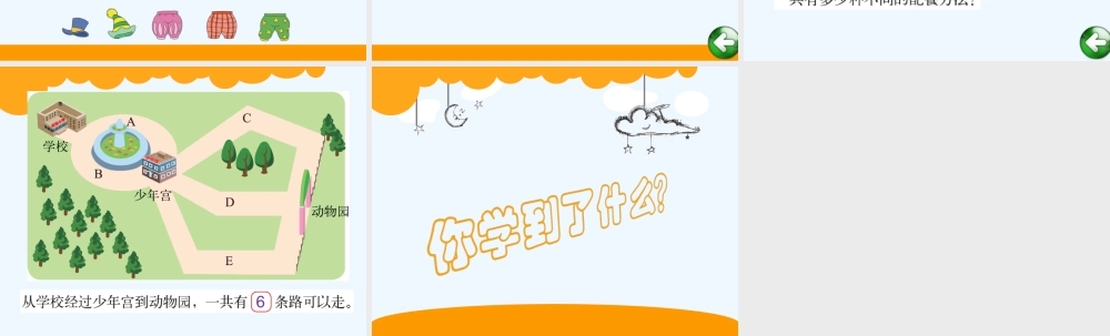 小学数学北师大2011课标版三年级北师大版小学数学三年级上册《搭配中的学问》