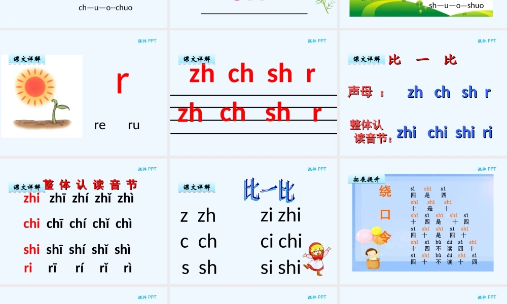 (部编)人教2011课标版一年级上册汉语拼音8-zh-ch-sh-r-(2)