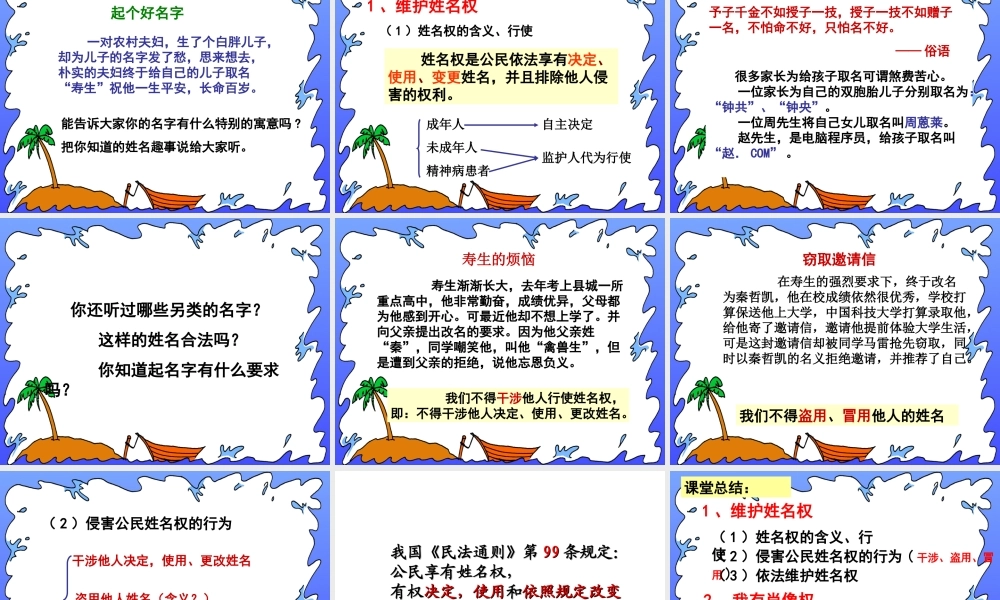 第四课第二框-肖像和姓名中的权利