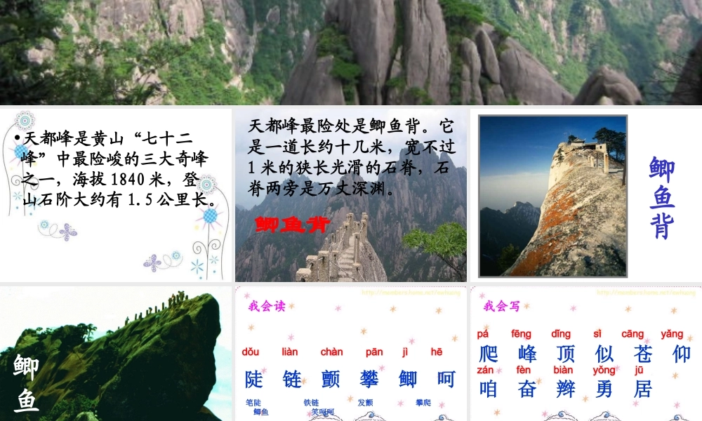 《爬天都峰》PPT课件ok