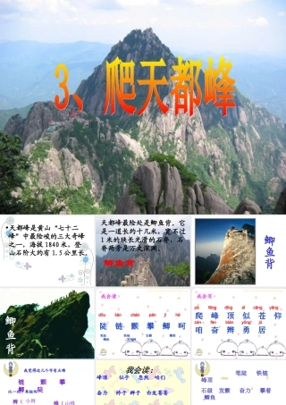 《爬天都峰》PPT课件ok