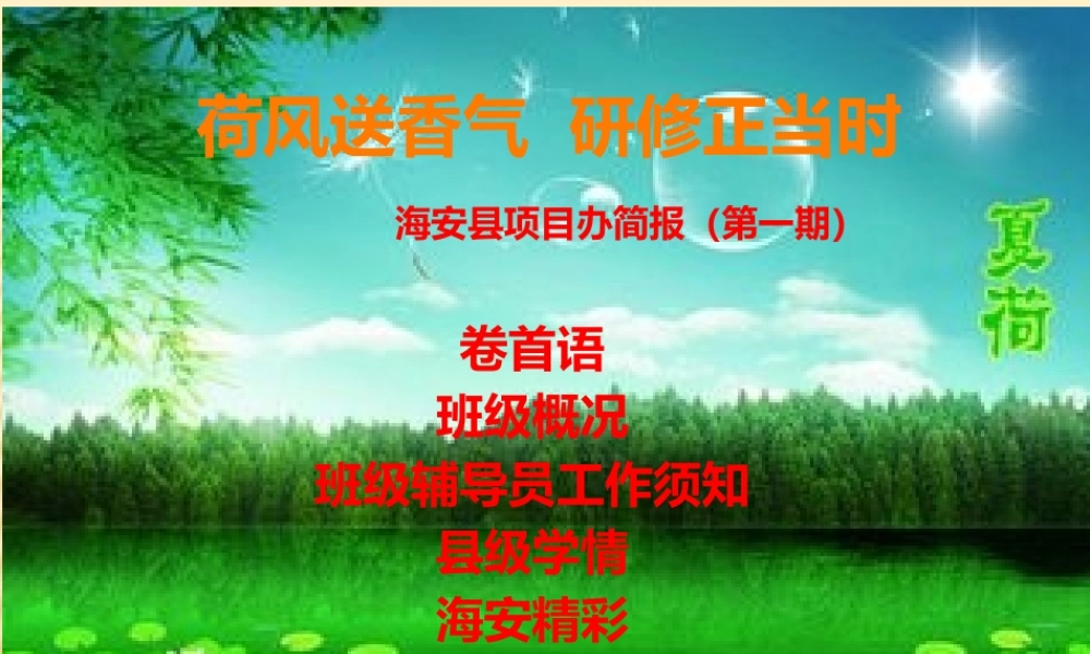 海安县中小学教师全员培训简报1