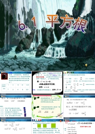 [名校联盟]江西省吉安县油田中学七年级数学下册《61平方根》课件