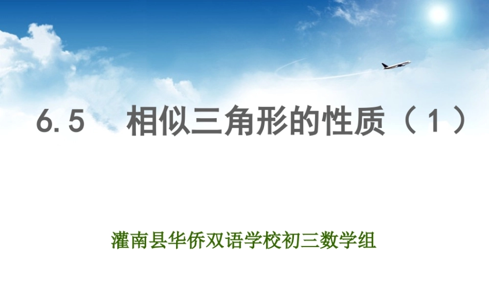 6.5相似三角形的性质-(3)