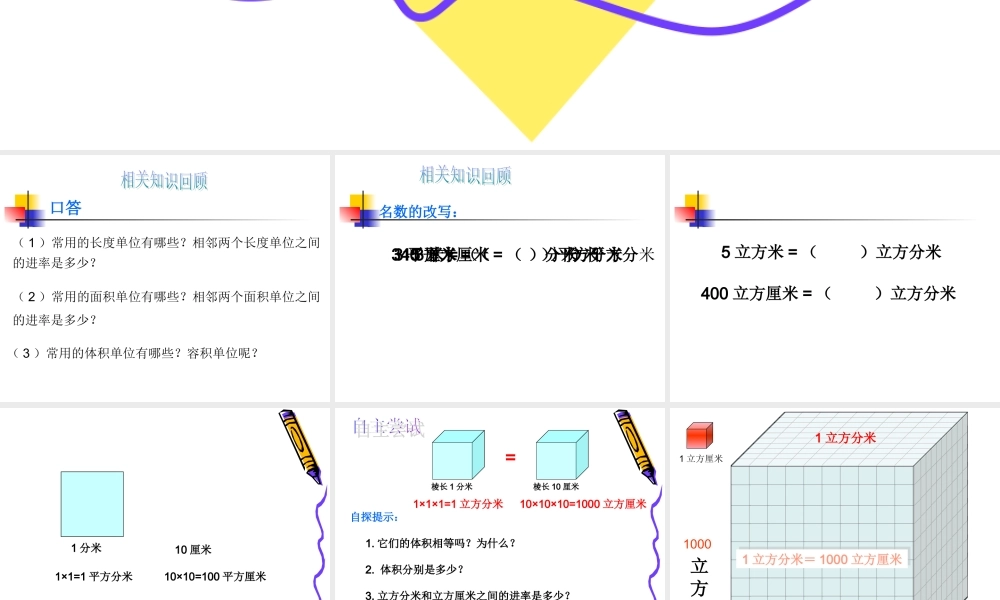 体积单位的换算.