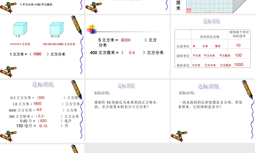 体积单位的换算.