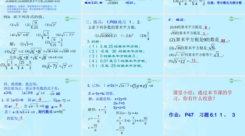 算术平方根.1平方根(1)课件