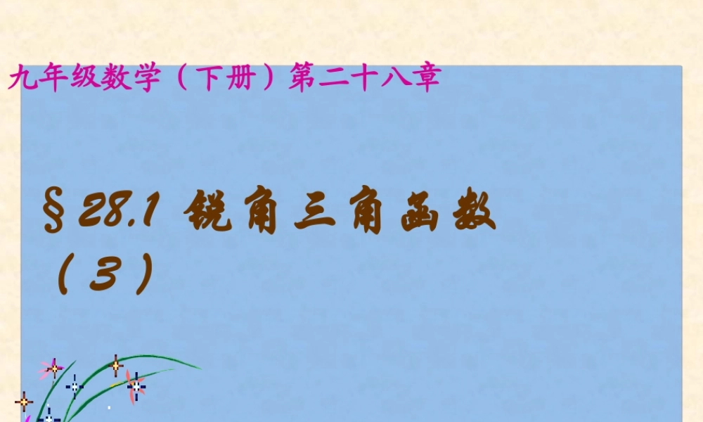 3.《锐角三角函数3》课件