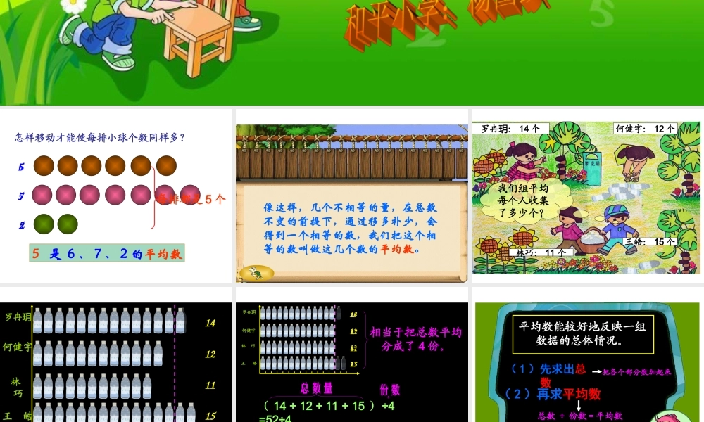 小学数学2011版本小学四年级四年级数学下册平均数课件