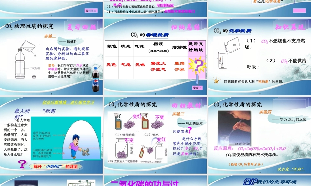 二氧化碳的性质复习课课件