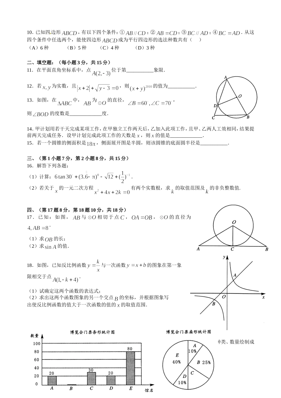 09-2010年成都市中考数学试题及答案_第2页
