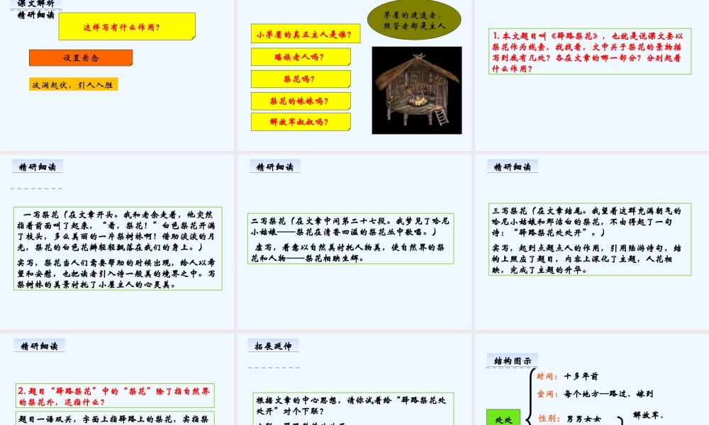 (部编)初中语文人教2011课标版七年级下册驿路梨花(课件)