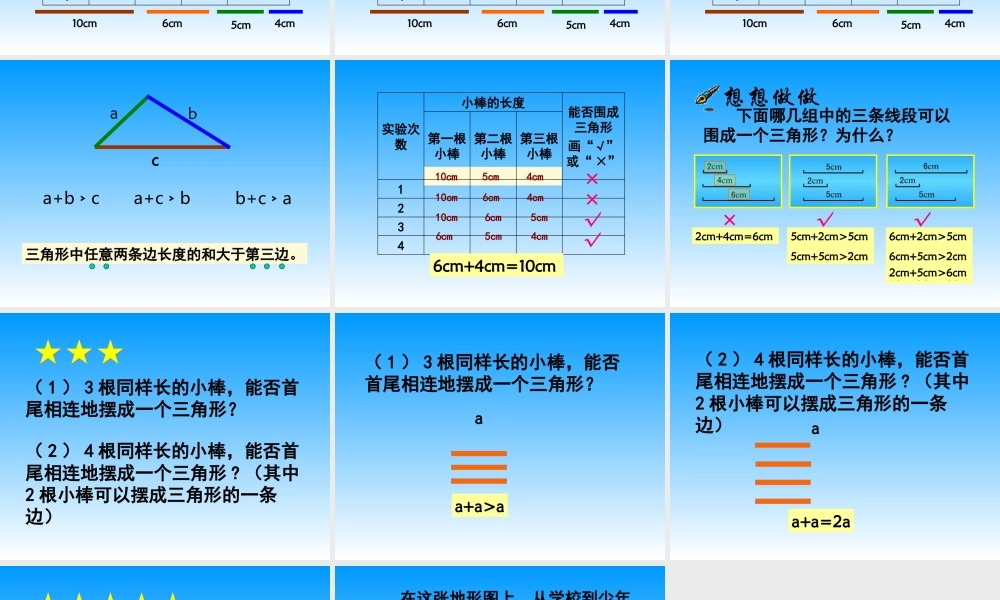小学数学三角形三边关系课件