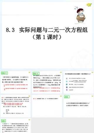 实际问题与二元一次方程组-PPT