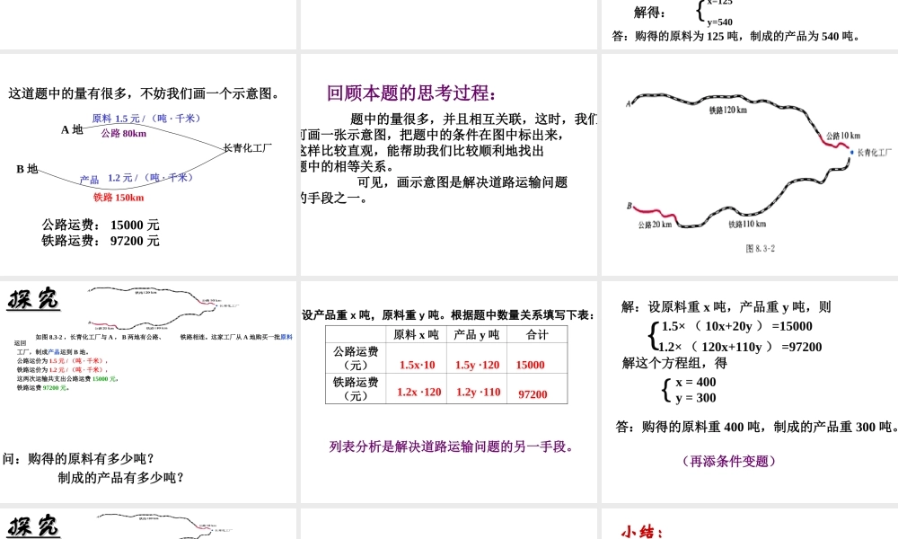 再探实际问题与二元一次方程组(3)