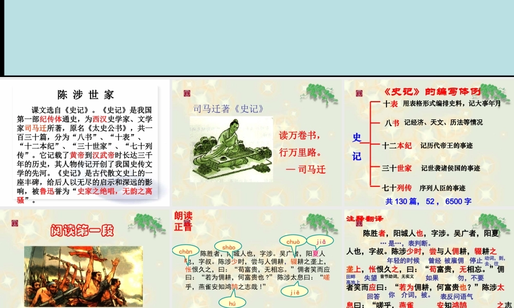 21《陈涉世家》精品教学课件