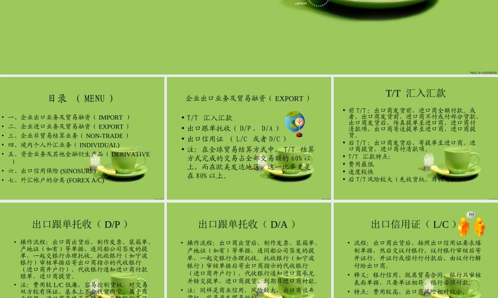 银行国际业务培训教案
