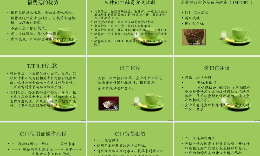 银行国际业务培训教案