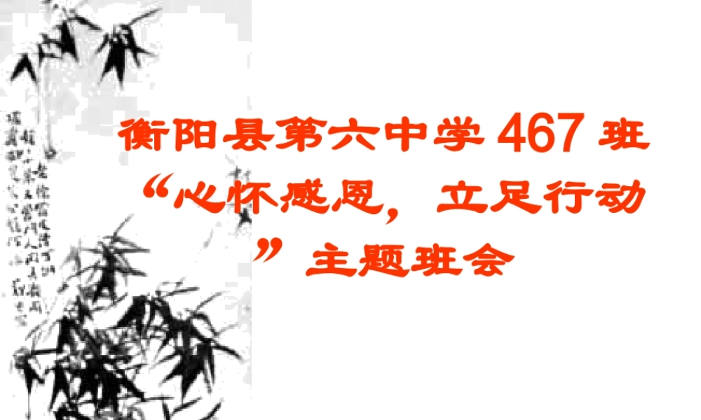 “心怀感恩-立足行动”主题班会