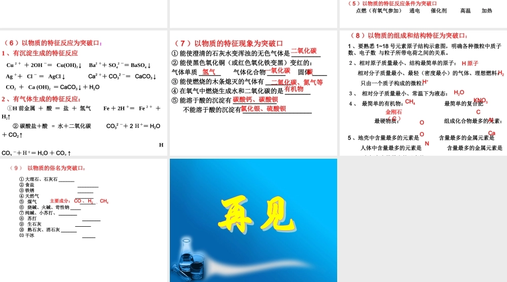 2014中考复习专题一物质的推断