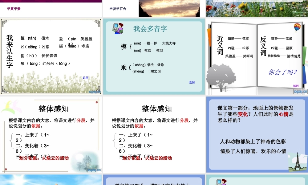 四年级上册火烧云-PPT