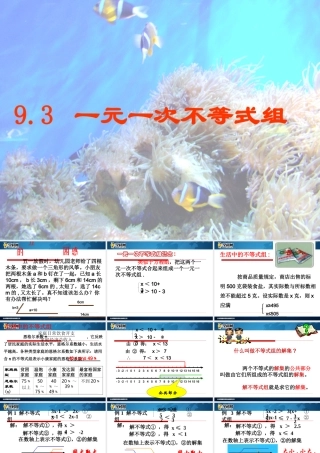 [名校联盟]江西省吉安县油田中学七年级数学下册《93一元一次不等式组》课件