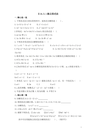 分解因式的作业题