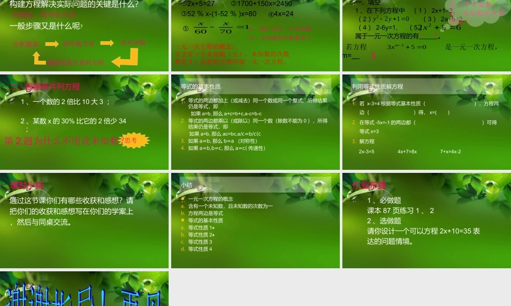 一元一次方程及解法(第一课时)