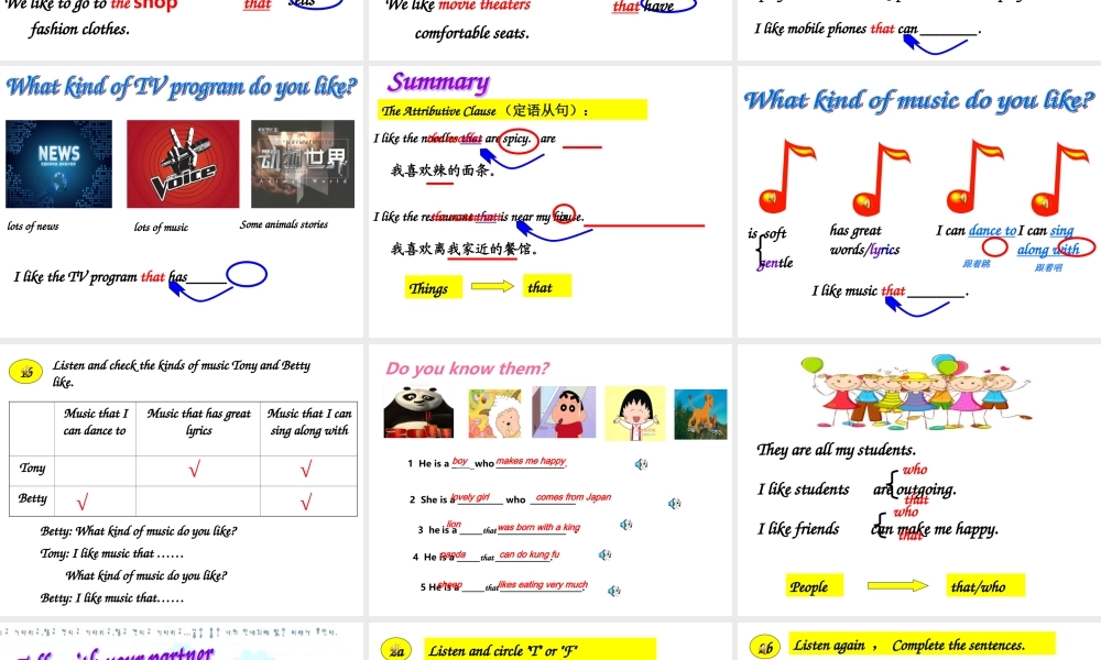 unit9Ilikemusicthaticandanceto公开课课件PeriodOne