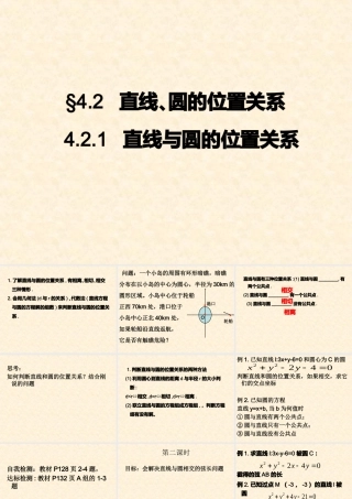 2014年新人教A版数学必修二421《直线与圆的位置关系》课件