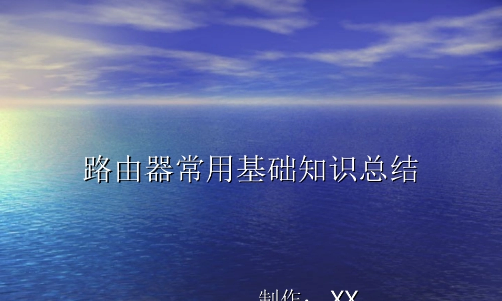 路由器常用基础知识总结