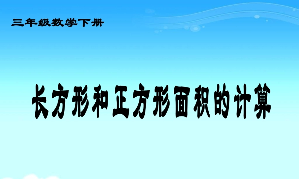 长方形.正方形面积的计算