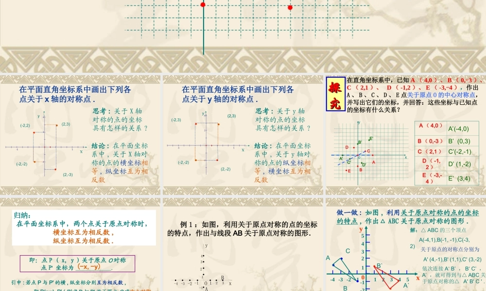 2323关于原点对称点的坐标特点