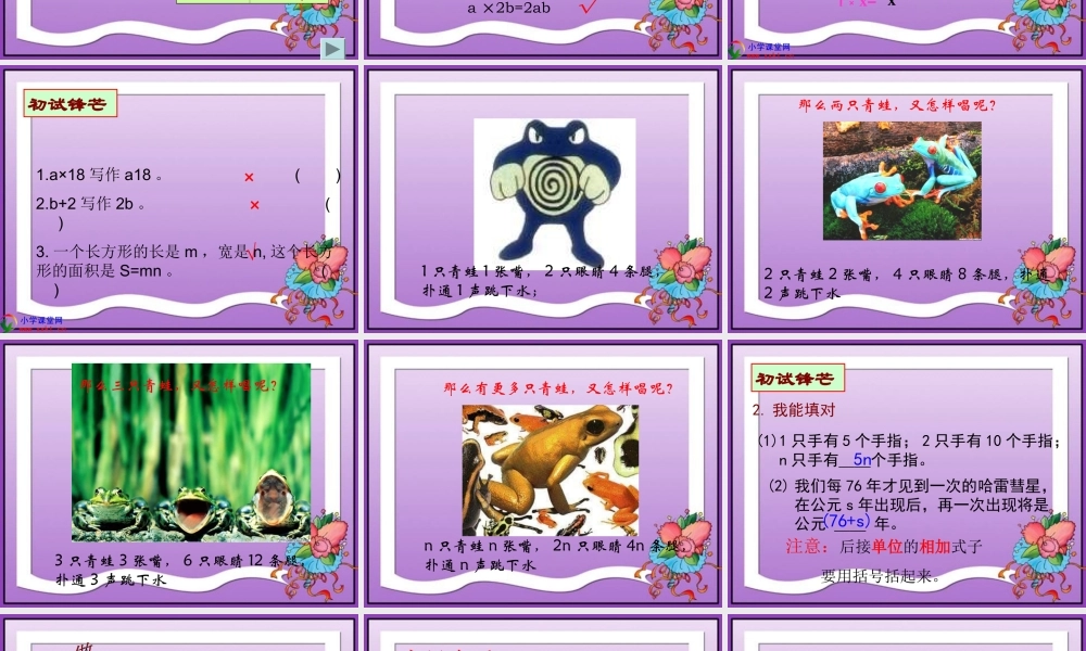 四年级数学下册《用字母表示数》PPT课件之十七(北师大版)